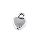 Fashion, accesorii si bijuterii - Barbati - Bijuterii barbati - Lanturi si pandantive barbati - Pandantiv decorativ metalic, 6.5 x 6.5 mm Inimioara platinum - Infinity.ro