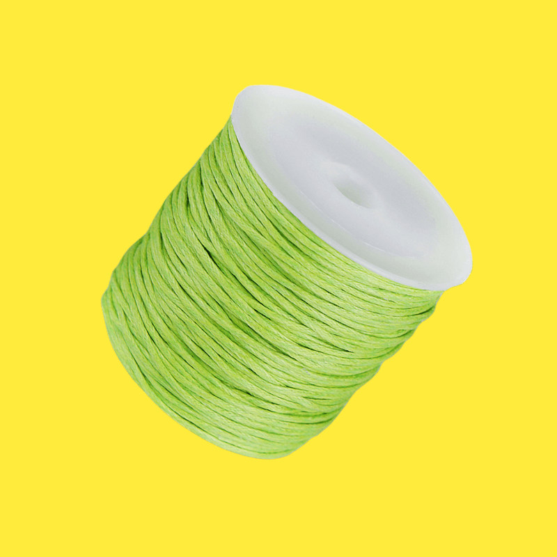Casa si Gradina - Decoratiuni - DIY - Articole mercerie - Snur din bumbac cerat, diametru 0,8 mm, lungime 25 m, Verde deschis - Infinity.ro