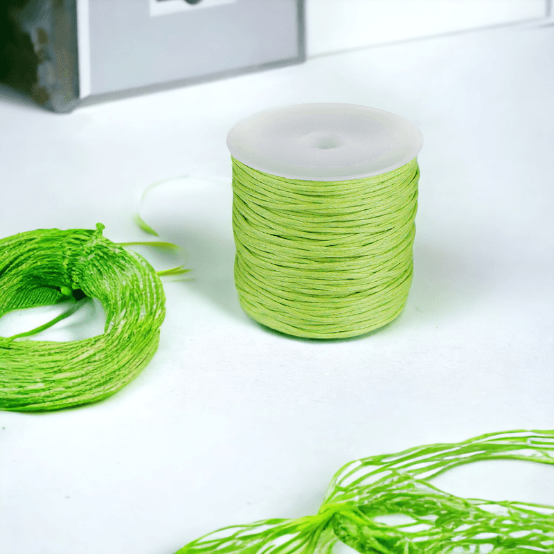 Casa si Gradina - Decoratiuni - DIY - Articole mercerie - Snur din bumbac cerat, diametru 0,8 mm, lungime 25 m, Verde deschis - Infinity.ro