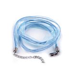 Casa si Gradina - Decoratiuni - DIY - Articole mercerie - Baza colier organza cu snur cerat Kyrra, 43 cm, Bleu - Infinity.ro