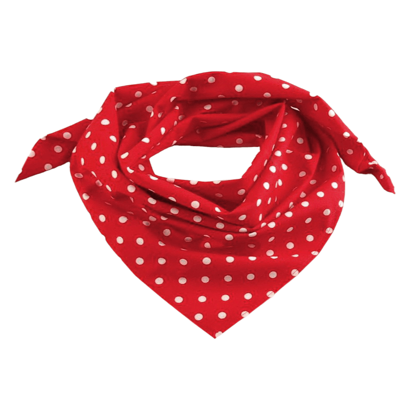 Fashion, accesorii si bijuterii - Femei - Accesorii femei - Esarfe si fulare femei - Batic bumbac, imprimeu buline, 65x65 cm Rosu - Infinity.ro