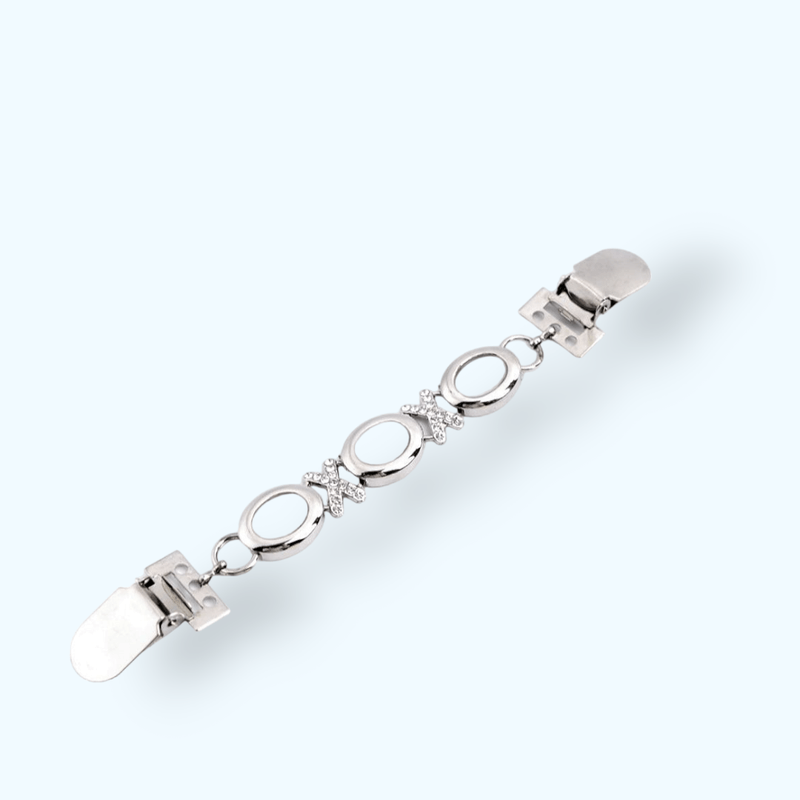 Fashion, accesorii si bijuterii - Femei - Bijuterii femei - Brose femei - Clips / Inchizatoare cardigan Kyrra, 2 x 17.5 cm Silver - Infinity.ro