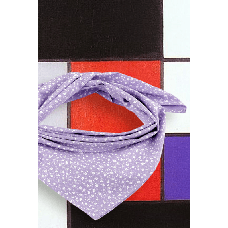 Fashion, accesorii si bijuterii - Femei - Accesorii femei - Esarfe si fulare femei - Batic bumbac, imprimeu floral, 65 x 65 cm Violet - Infinity.ro