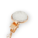 Fashion, accesorii si bijuterii - Femei - Bijuterii femei - Brose femei - Brosa decorativa cardigan cu lant si strasuri Crisalida, 16 cm Golden - Infinity.ro