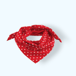 Fashion, accesorii si bijuterii - Femei - Accesorii femei - Esarfe si fulare femei - Batic bumbac, imprimeu buline, 65x65 cm Rosu - Infinity.ro