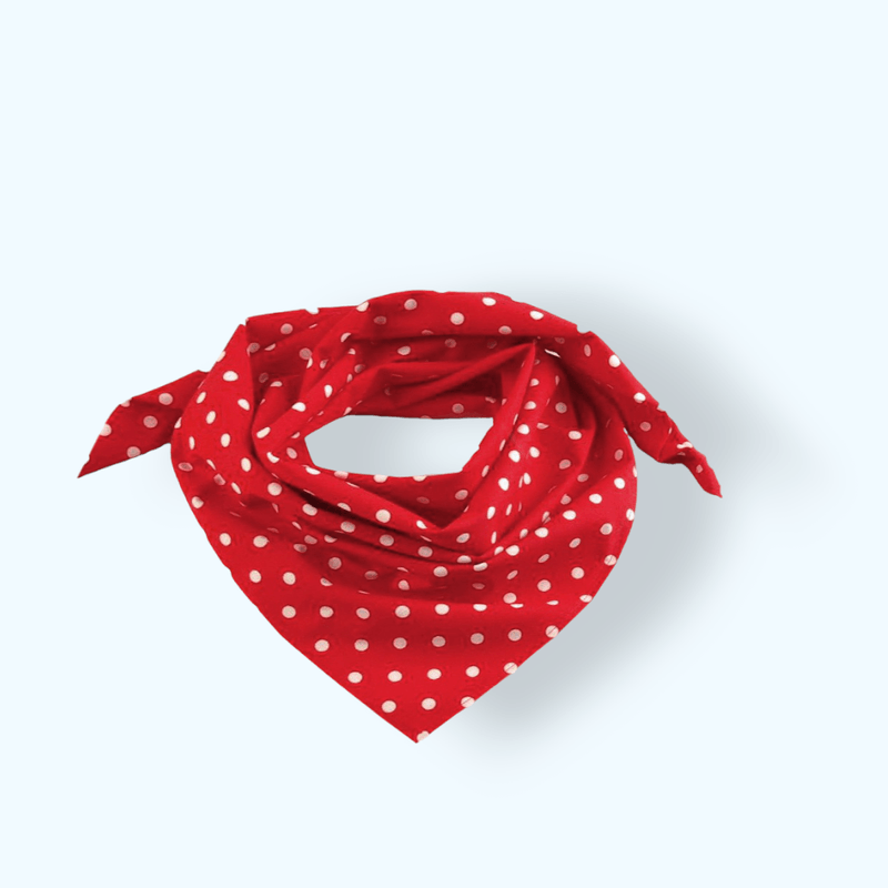 Fashion, accesorii si bijuterii - Femei - Accesorii femei - Esarfe si fulare femei - Batic bumbac, imprimeu buline, 65x65 cm Rosu - Infinity.ro