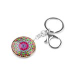 Fashion, accesorii si bijuterii - Femei - Accesorii femei - Alte accesorii femei - Breloc pentru chei Mandala 3.5 cm, Roz - Infinity.ro