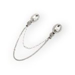 Fashion, accesorii si bijuterii - Femei - Bijuterii femei - Brose femei - Brosa decorativa cardigan cu lant Crisalida, 16 cm Crystal - Infinity.ro