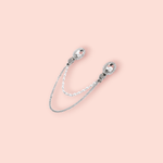 Fashion, accesorii si bijuterii - Femei - Bijuterii femei - Brose femei - Brosa decorativa cardigan cu lant Crisalida, 16 cm Crystal - Infinity.ro