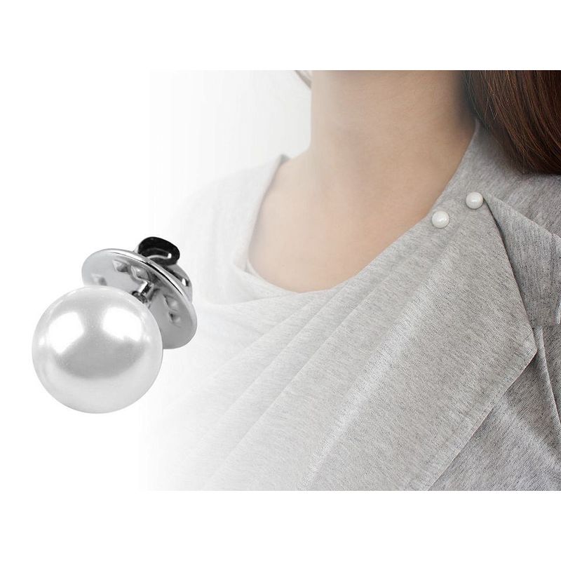 Fashion, accesorii si bijuterii - Femei - Bijuterii femei - Brose femei - Brosa perla, inchizatoare decorativa 1 cm Alba - Infinity.ro