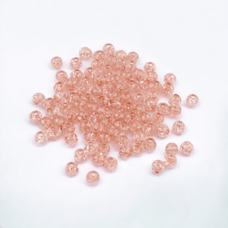 Casa si Gradina - Decoratiuni - DIY - Articole mercerie - Set 250 margele plastic Cracked, diametru 6 mm, 30 g, Bej - Infinity.ro