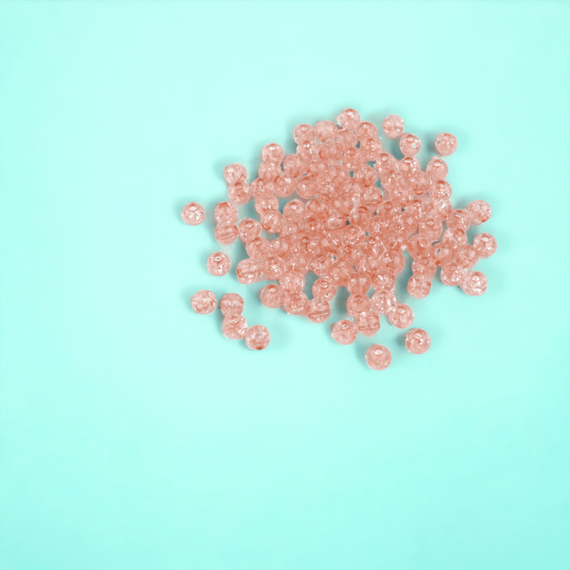 Casa si Gradina - Decoratiuni - DIY - Articole mercerie - Set 250 margele plastic Cracked, diametru 6 mm, 30 g, Bej - Infinity.ro