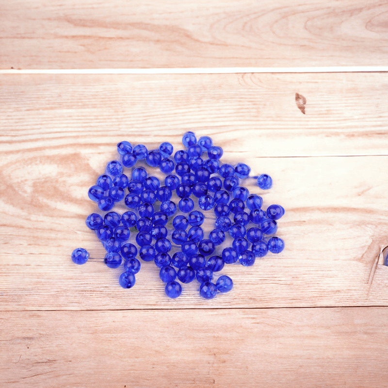 Casa si Gradina - Decoratiuni - DIY - Articole mercerie - Set 250 margele plastic Cracked, diametru 6 mm, 30 g, Albastru - Infinity.ro