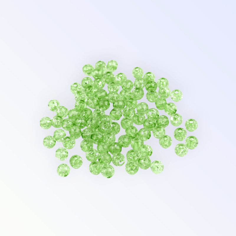Casa si Gradina - Decoratiuni - DIY - Articole mercerie - Set 250 margele plastic Cracked, diametru 6 mm, 30 g, Verde - Infinity.ro