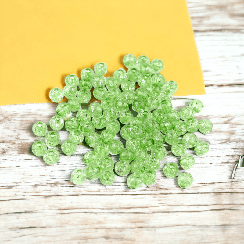 Casa si Gradina - Decoratiuni - DIY - Articole mercerie - Set 250 margele plastic Cracked, diametru 6 mm, 30 g, Verde - Infinity.ro