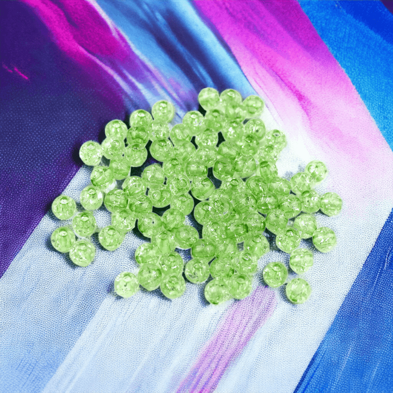 Casa si Gradina - Decoratiuni - DIY - Articole mercerie - Set 250 margele plastic Cracked, diametru 6 mm, 30 g, Verde - Infinity.ro