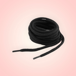 Fashion, accesorii si bijuterii - Femei - Incaltaminte femei - Accesorii incaltaminte - Sireturi rotunde din bumbac, lungime 120 cm, Negru - Infinity.ro