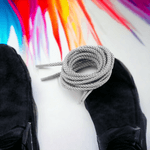 Fashion, accesorii si bijuterii - Femei - Incaltaminte femei - Accesorii incaltaminte - Sireturi rotunde reflectorizante, lungime 130 cm, Gri deschis - Infinity.ro