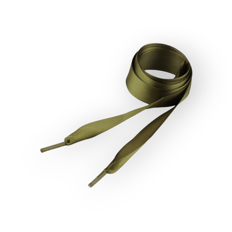 Fashion, accesorii si bijuterii - Femei - Incaltaminte femei - Accesorii incaltaminte - Sireturi satinate 1.9 x 110 cm, Kaki - Infinity.ro