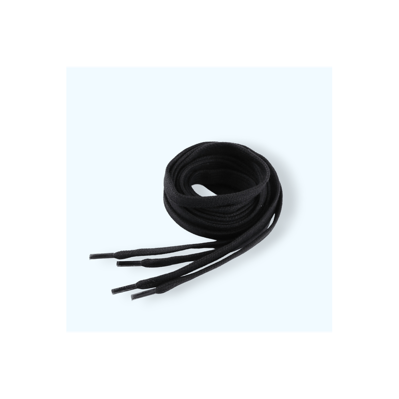 Fashion, accesorii si bijuterii - Femei - Incaltaminte femei - Accesorii incaltaminte - Sireturi plate din bumbac pentru pantofi / hanorace 130 cm, Negru - Infinity.ro