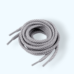 Fashion, accesorii si bijuterii - Femei - Incaltaminte femei - Accesorii incaltaminte - Set 2 sireturi rotunde poliester pentru incaltaminte si hanorace 130 cm, Gri alb - Infinity.ro