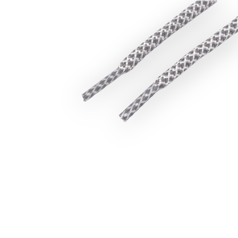 Fashion, accesorii si bijuterii - Femei - Incaltaminte femei - Accesorii incaltaminte - Set 2 sireturi rotunde poliester pentru incaltaminte si hanorace 130 cm, Gri alb - Infinity.ro