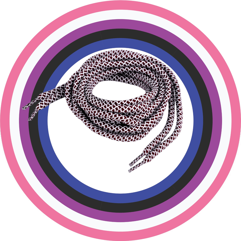 Fashion, accesorii si bijuterii - Femei - Incaltaminte femei - Accesorii incaltaminte - Set 2 sireturi rotunde poliester pentru incaltaminte si hanorace 130 cm, Bordo alb - Infinity.ro