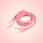 Fashion, accesorii si bijuterii - Femei - Incaltaminte femei - Accesorii incaltaminte - Set 2 sireturi rotunde poliester pentru pantofi sport 130 cm, Alb rosu - Infinity.ro