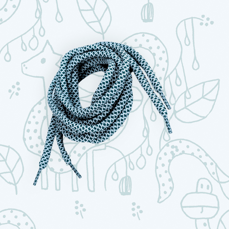 Fashion, accesorii si bijuterii - Femei - Incaltaminte femei - Accesorii incaltaminte - Set 2 sireturi rotunde poliester pentru incaltaminte si hanorace 130 cm, Verde alb - Infinity.ro