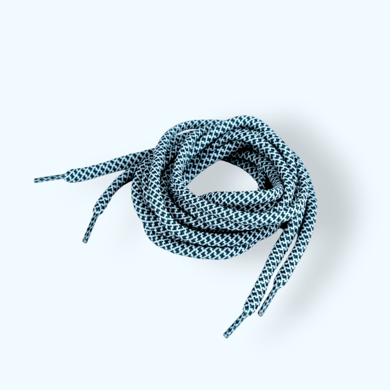 Fashion, accesorii si bijuterii - Femei - Incaltaminte femei - Accesorii incaltaminte - Set 2 sireturi rotunde poliester pentru incaltaminte si hanorace 130 cm, Verde alb - Infinity.ro