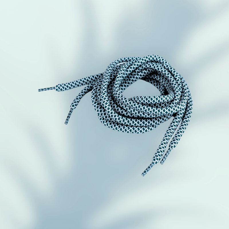 Fashion, accesorii si bijuterii - Femei - Incaltaminte femei - Accesorii incaltaminte - Set 2 sireturi rotunde poliester pentru incaltaminte si hanorace 130 cm, Verde alb - Infinity.ro