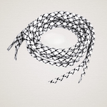 Fashion, accesorii si bijuterii - Femei - Incaltaminte femei - Accesorii incaltaminte - Set 2 sireturi rotunde poliester pentru pantofi sport 130 cm, Alb negru - Infinity.ro