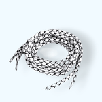 Fashion, accesorii si bijuterii - Femei - Incaltaminte femei - Accesorii incaltaminte - Set 2 sireturi rotunde poliester pentru pantofi sport 130 cm, Alb negru - Infinity.ro