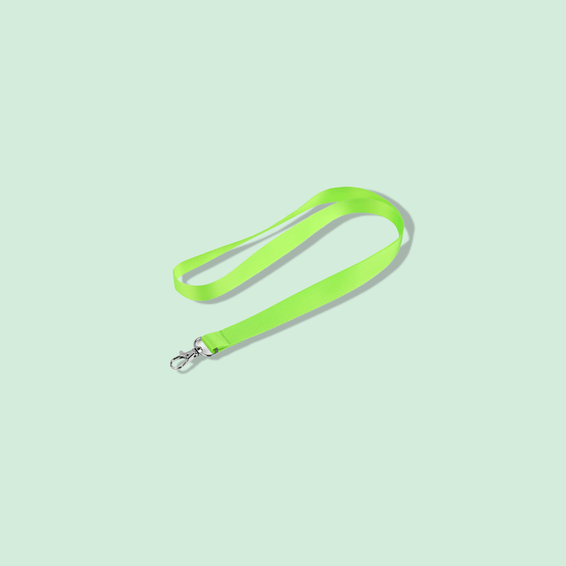 Carti si Birotica - Birotica - Accesorii de birou - Alte accesorii birou - Snur textil cu carabina pentru legitimatie, ecuson sau chei, 1,9 x 55 cm, Verde neon - Infinity.ro