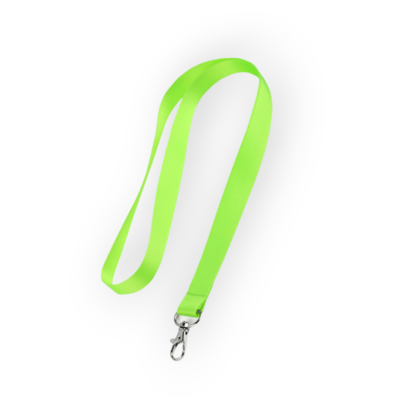 Carti si Birotica - Birotica - Accesorii de birou - Alte accesorii birou - Snur textil cu carabina pentru legitimatie, ecuson sau chei, 1,9 x 55 cm, Verde neon - Infinity.ro