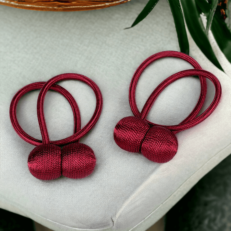 Casa si Gradina - Textile si covoare - Perdele si draperii - Accesorii perdele si draperii - Set 2 magneti decorativi pentru perdele si draperii, Bordo - Infinity.ro