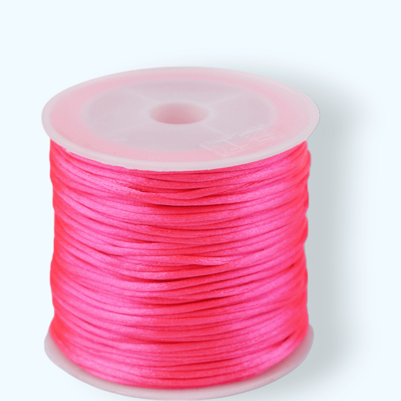 Casa si Gradina - Decoratiuni - DIY - Articole mercerie - Snur satinat pentru tehnica kumihimo, 27 m, diametru 1 mm, Roz neon - Infinity.ro