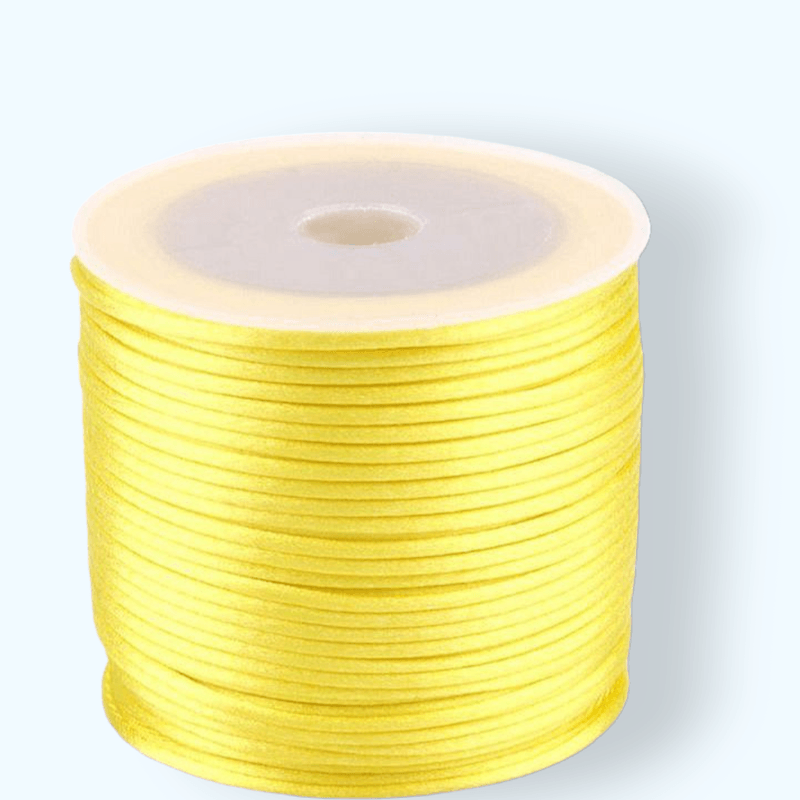 Casa si Gradina - Decoratiuni - DIY - Articole mercerie - Snur satinat pentru tehnica kumihimo, 27 m, diametru 1 mm, Galben - Infinity.ro