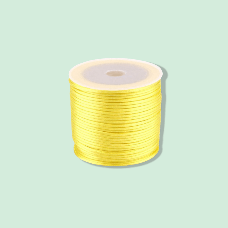 Casa si Gradina - Decoratiuni - DIY - Articole mercerie - Snur satinat pentru tehnica kumihimo, 27 m, diametru 1 mm, Galben - Infinity.ro