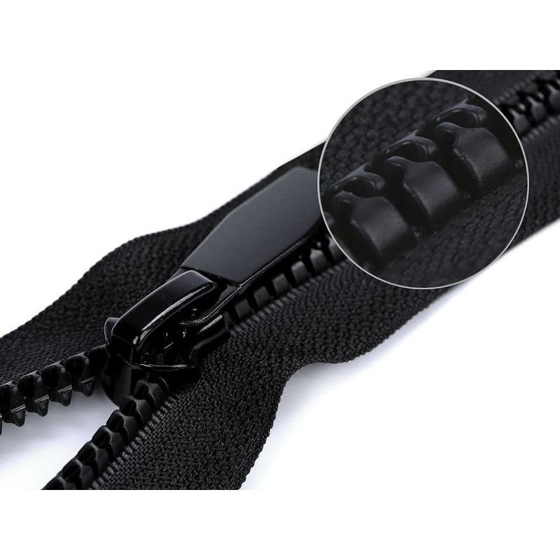 Casa si Gradina - Decoratiuni - DIY - Articole mercerie - Fermoar plastic detasabil cu dinti rotunzi, lungime 70 cm Negru - Infinity.ro