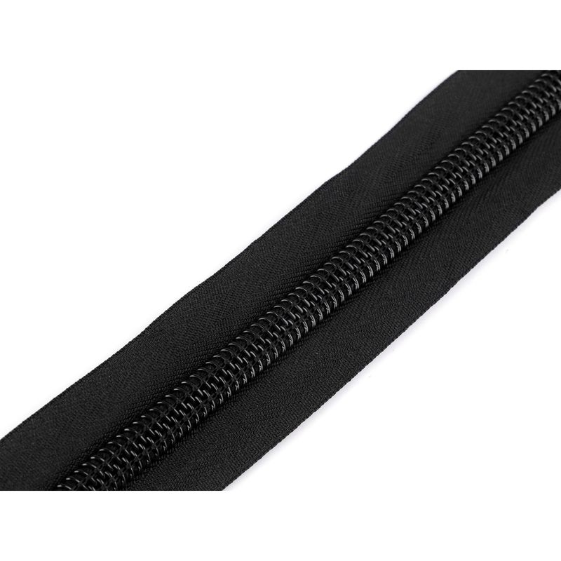 Casa si Gradina - Decoratiuni - DIY - Articole mercerie - Fermoar spiralat nedetasabil latime 1 cm, lungime 195 cm, cursor cu dublu tragator Negru - Infinity.ro