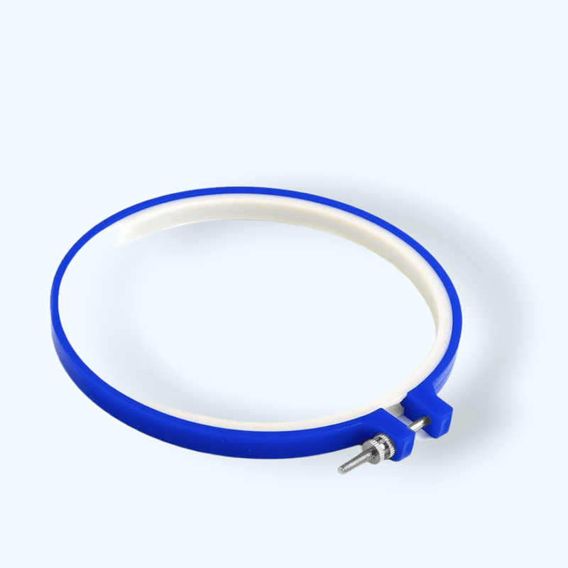 Casa si Gradina - Decoratiuni - DIY - Articole mercerie - Gherghef rotund pentru broderie din plastic, diametru 15.5 cm, Albastru - Infinity.ro