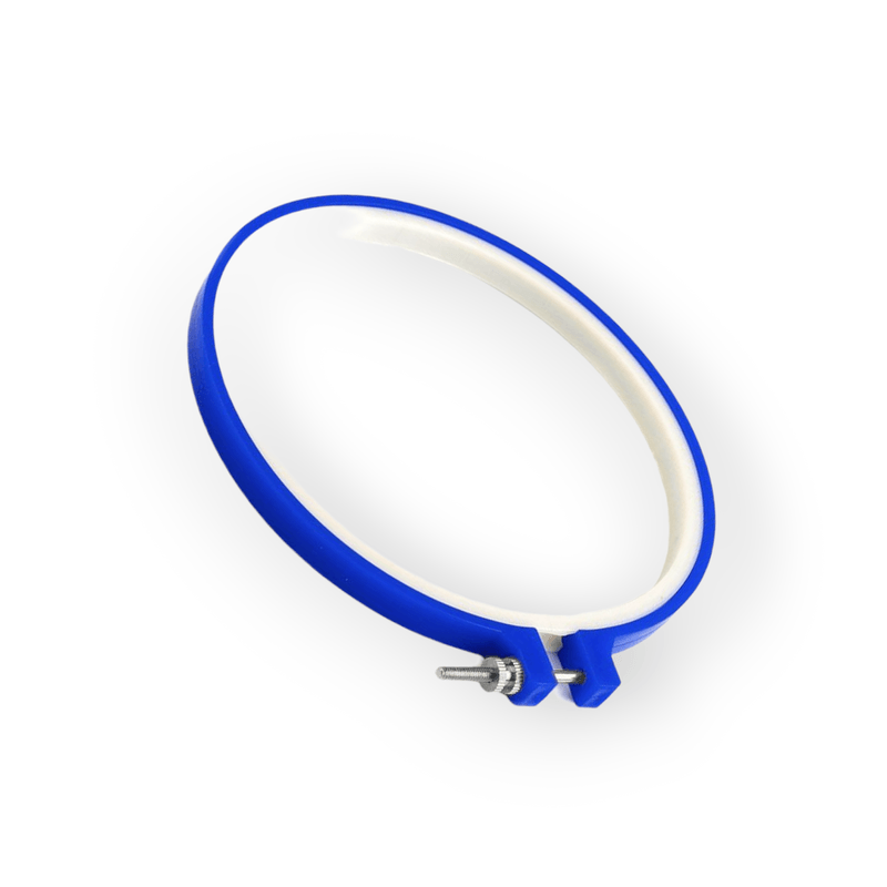 Casa si Gradina - Decoratiuni - DIY - Articole mercerie - Gherghef rotund pentru broderie din plastic, diametru 15.5 cm, Albastru - Infinity.ro