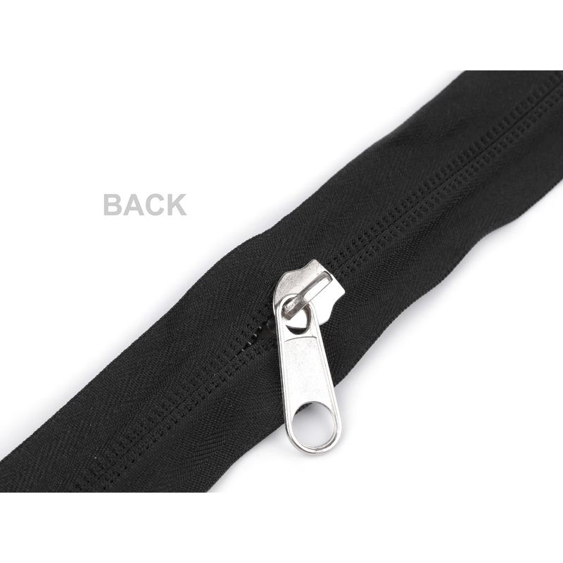 Casa si Gradina - Decoratiuni - DIY - Articole mercerie - Fermoar spiralat nedetasabil latime 1 cm, lungime 195 cm, cursor cu dublu tragator Negru - Infinity.ro