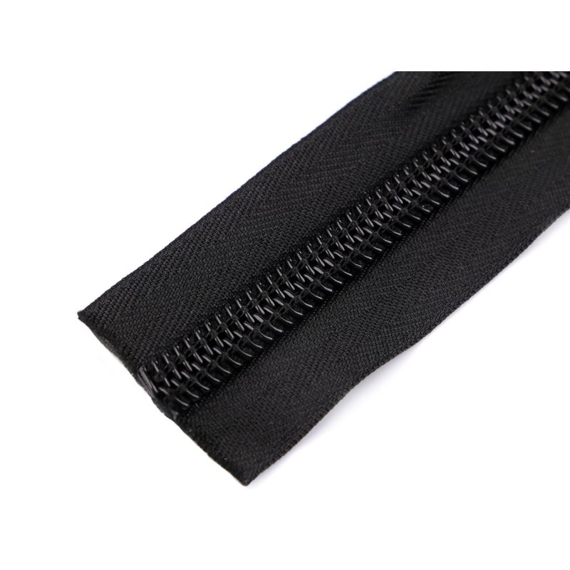 Casa si Gradina - Decoratiuni - DIY - Articole mercerie - Fermoar spiralat nedetasabil latime 1 cm, lungime 195 cm, cursor cu dublu tragator Negru - Infinity.ro