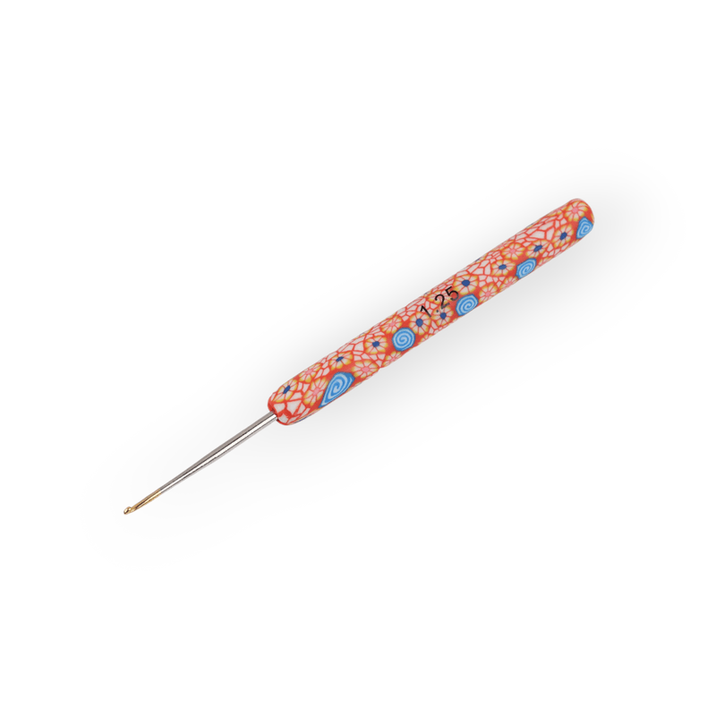 Casa si Gradina - Decoratiuni - DIY - Articole mercerie - Croset cu maner din silicon si varf auriu, marime 1.25 mm, Portocaliu - Infinity.ro