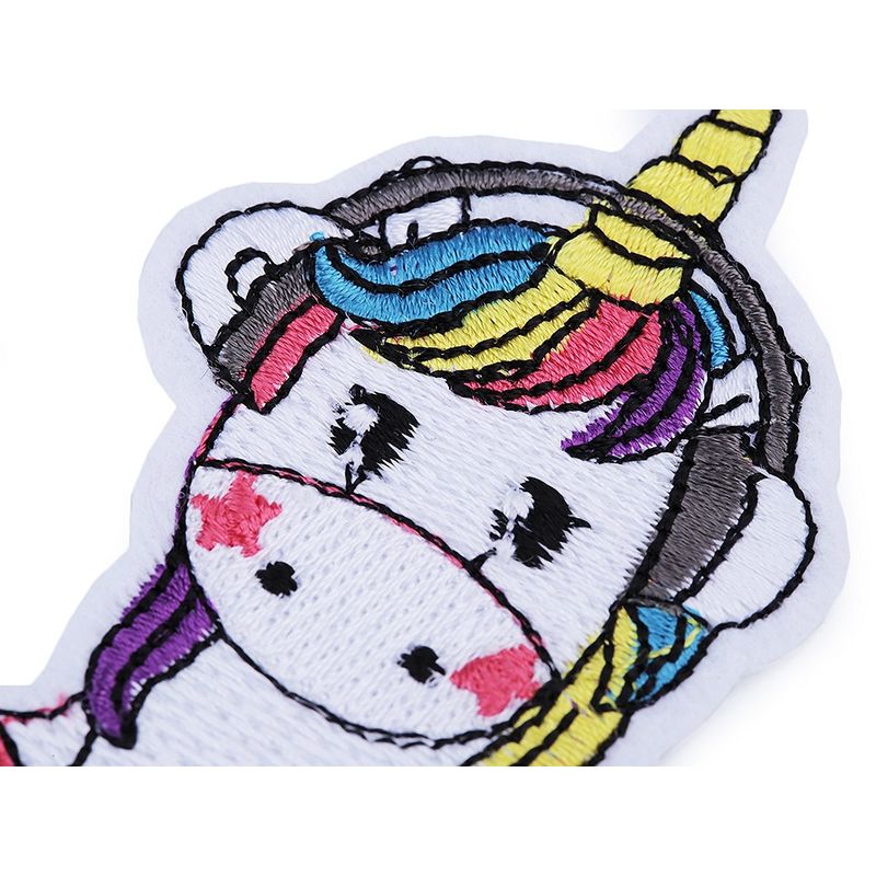 Casa si Gradina - Decoratiuni - DIY - Articole mercerie - Petic termoadeziv brodat 58 x 75 mm Unicorn alb - Infinity.ro