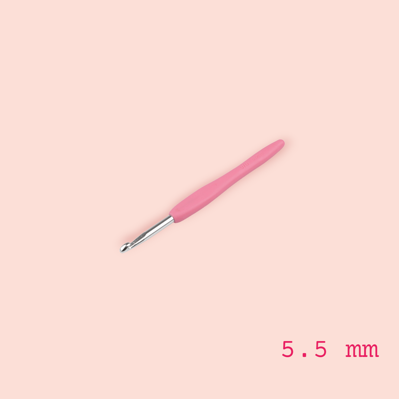 Casa si Gradina - Decoratiuni - DIY - Articole mercerie - Croset cu maner din silicon dimensiune 5.5 mm Roz - Infinity.ro