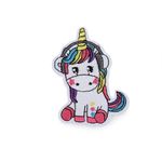 Casa si Gradina - Decoratiuni - DIY - Articole mercerie - Petic termoadeziv brodat 58 x 75 mm Unicorn alb - Infinity.ro