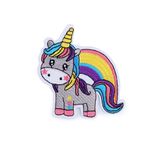 Casa si Gradina - Decoratiuni - DIY - Articole mercerie - Petic termoadeziv brodat 66 x 75 mm Unicorn gri - Infinity.ro
